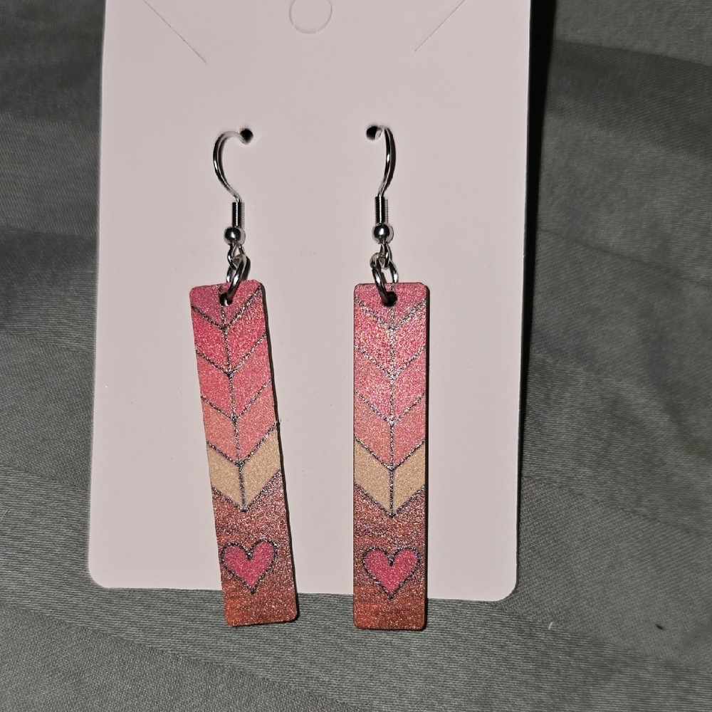 Shades of Pink Heart Earrings